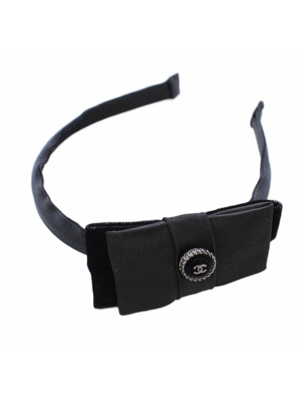 Chanel Headband Ribbon Velvet Black TK Shoulder Bag